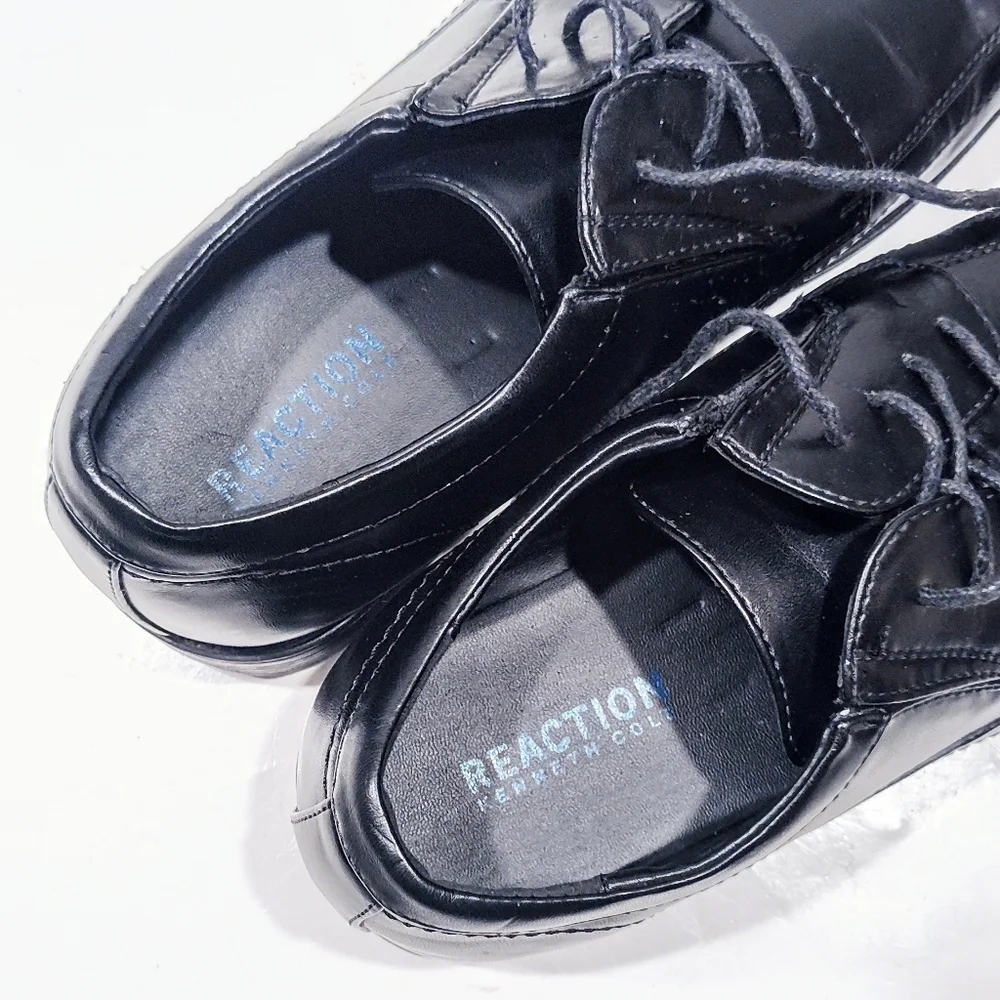 Reaction Kenneth Cole Ultra Slick Mens Size 11.5 M Black Man-made Dress Lace-Up - Picture 9 of 12